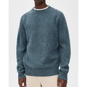 Howlin Terry Scottish Wool Denim Storm Sweater Large NEW Knit Blue Crewneck LS